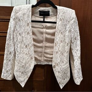 BCBGMaxAzria Bowie Off White Lace Blazer